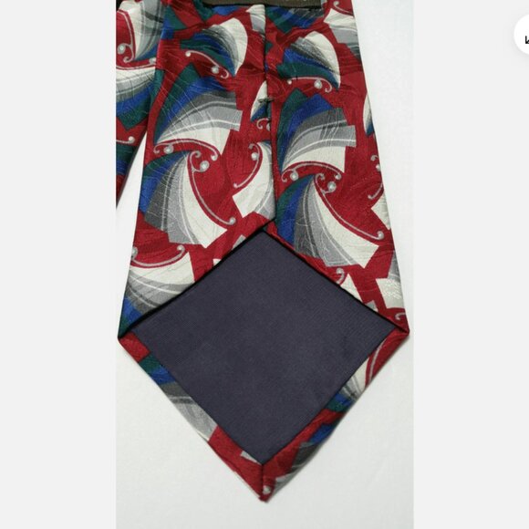 VIA VENETO Neck Tie 100% Silk Geometric Motif 0026E1M - Picture 5 of 9